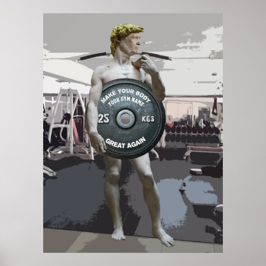 ジムおもしろいトレーニングデイビッドAsドナルドトランプフル体 ポスター (正面)