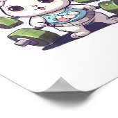 ジムおもしろいトレーニングバニーフィットネススタジオラビットカード ポスター (角)