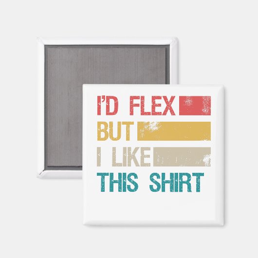 ジムおもしろいトレーニングフィットネス私はフレックスが好き マグネット (正面/裏面)