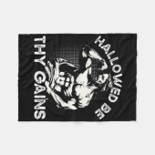 ジムおもしろいトレーニングボディビルフィットネスジムアンドジェス フリースブランケット (正面(横))