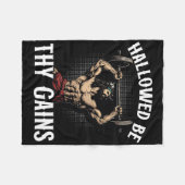 ジムおもしろいトレーニングボディビルフィットネスジムアンドジェス フリースブランケット (正面(横))