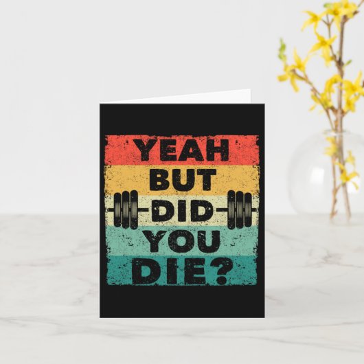 ジムおもしろいトレーニングユーモアやる気を起こさせるうんだけど カード (黄色い花)