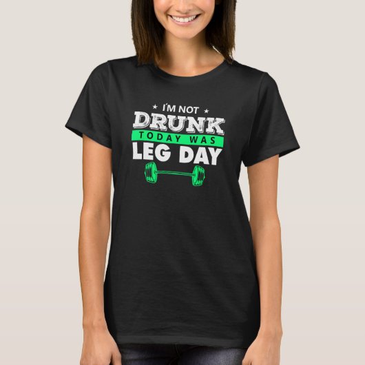 ジムおもしろいトレーニング今日は飲足の日 Tシャツ (正面)