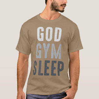 ジムおもしろいトレーニング引用文、ゴッドジムスリープカッコいい、ジムW Tシャツ