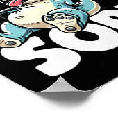 ジムおもしろいトレーニング恐竜の重量挙げジムDino ポスター (角)