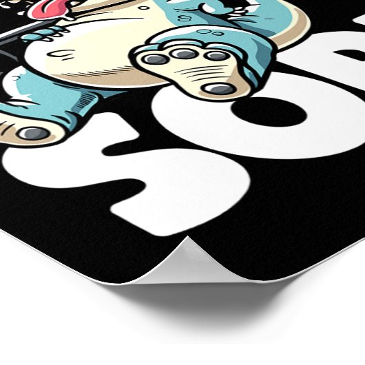 ジムおもしろいトレーニング恐竜の重量挙げジムDino ポスター (角)