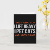 ジムおもしろいトレーニング重量挙げ猫の動物テーマ カード (黄色い花)