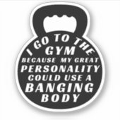 ジムおもしろいフィットネストレーニング私はジムに行く理由 シール (正面)