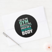 ジムおもしろいフィットネストレーニング私はジムに行く理由 ラウンドシール (封筒)