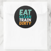 ジムおもしろいフィットネストレーニ食べングクリーン・トレイン汚れ ラウンドシール (バッグ)