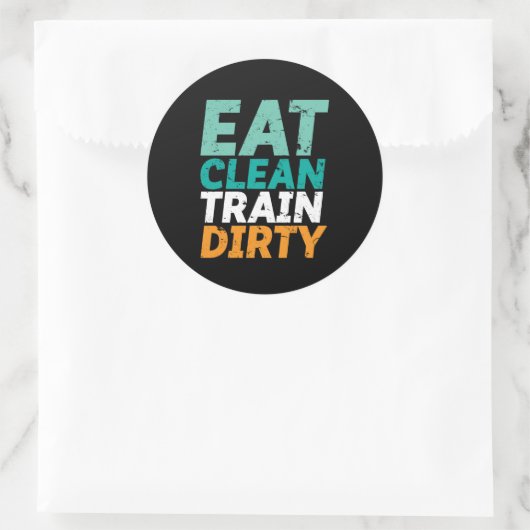 ジムおもしろいフィットネストレーニ食べングクリーン・トレイン汚れ ラウンドシール (バッグ)