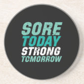 ジムおもしろいフィットネス痛き今日の強い明日 コースター (正面)