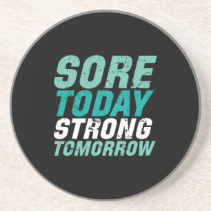 ジムおもしろいフィットネス痛き今日の強い明日 コースター