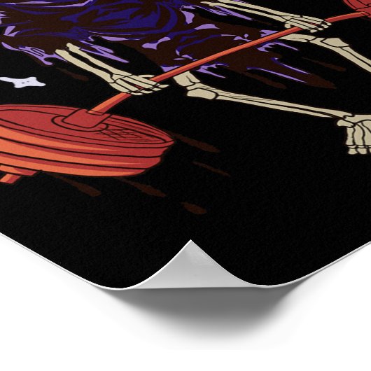 ジムおもしろいム – 死神デッドリフトトレーニング – オカルト ポスター (角)