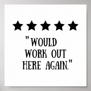 ジムおもしろいDecor 5スターがまたここで働く ポスター