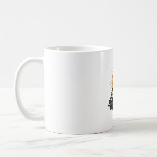 ジムでの失敗: イエス様が重量をオーバー コーヒーマグカップ (左)