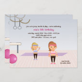 ジムでの誕生日パーティーの招待状 招待状 (正面/裏面)