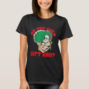 ジムでギフトをあげますか？おかしいサンタクロースのウエイトリフティング クリスマス Tシャツ