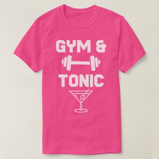 ジムとトニックトレーニング飲おもしろいみ Tシャツ (デザイン正面)