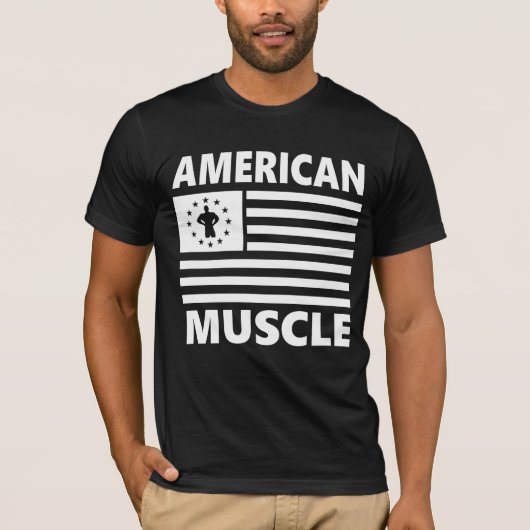 ジムとフィットネス アメリカンマッスル Tシャツ (正面)
