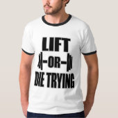 ジムとボディビルディング やるか死ぬか Tシャツ (正面)