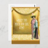 ジムに行き過ぎか?おもしろいヴィンテージドファンシーレス ポストカード (正面/裏面)