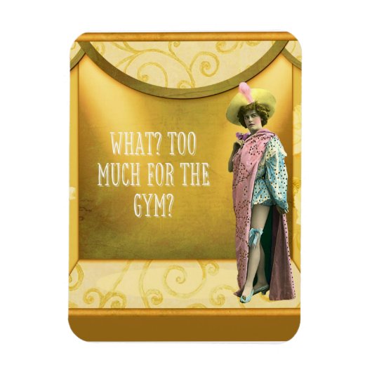 ジムに行き過ぎか？おもしろいヴィンテージドファンシーレス マグネット (縦)
