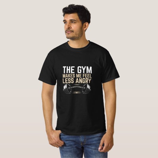 ジムのおかげでイライラが収まる Tシャツ (正面フル)