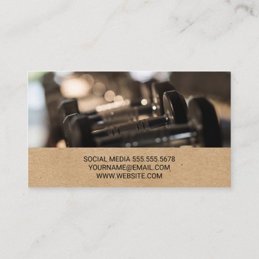 ジムのダンベル |トレーニングロゴ 名刺 (裏面)