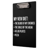ジムのユーモア – ダイエット – 血，魂，ピザおもしろい- クリップボード (左)