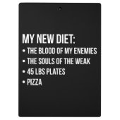 ジムのユーモア – ダイエット – 血，魂，ピザおもしろい- クリップボード (裏面)