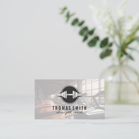 ジムのロゴ | フィットネスセンター 名刺 (スタンド正面)