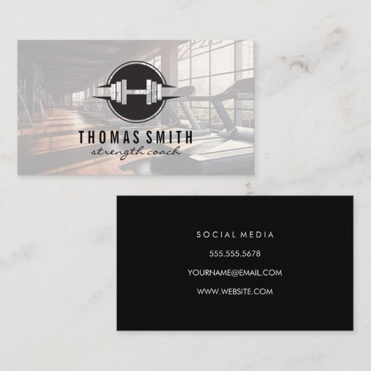 ジムのロゴ | フィットネスセンター 名刺 (正面/裏面)