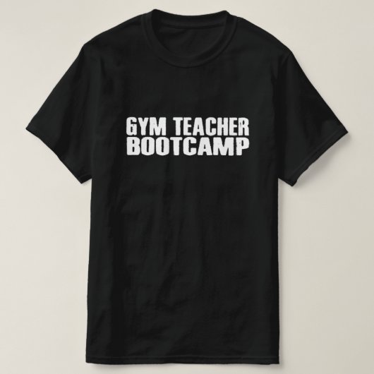 ジムの先生ブートキャンプの白いロゴTシャツ Tシャツ (デザイン正面)
