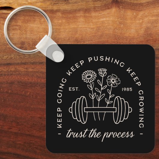 ジムは成長のマインド保を信頼している キーホルダー (正面)