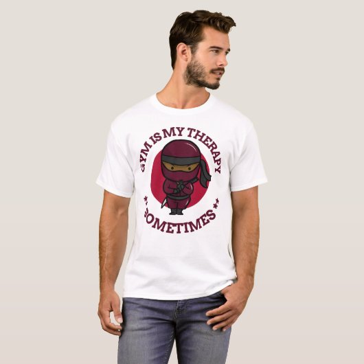 ジムは時々私の療法です ジムのユーモア Tシャツ (正面フル)