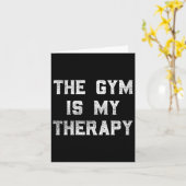 ジムは私のセラピーリフトトレーニングユーモアTee Mo カード (黄色い花)