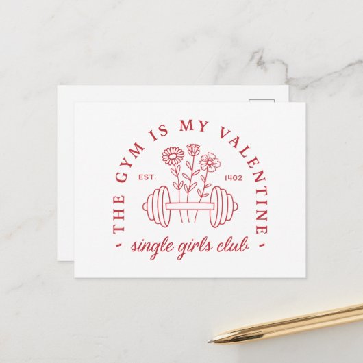 ジムは私のバレンタイン独身のフィットネスクラブ ポストカード (正面/裏面インサイチュ)