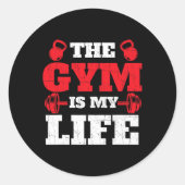 ジムは私の生活である – トレーニングジム重量挙げ体 ラウンドシール (正面)