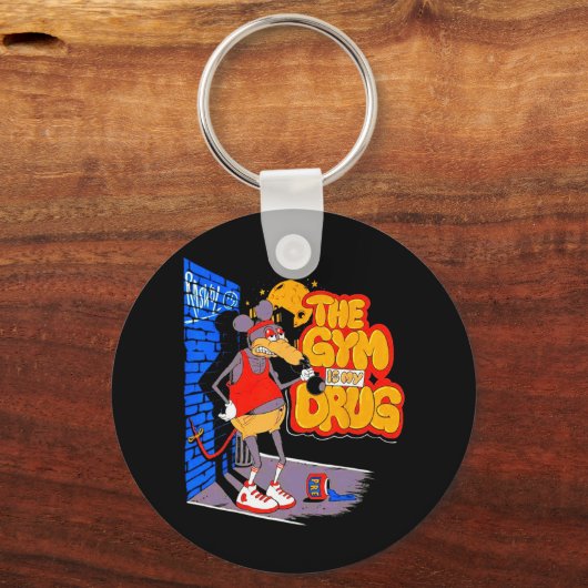 ジムは私の薬物重量挙げおもしろいボディビル キーホルダー (正面)