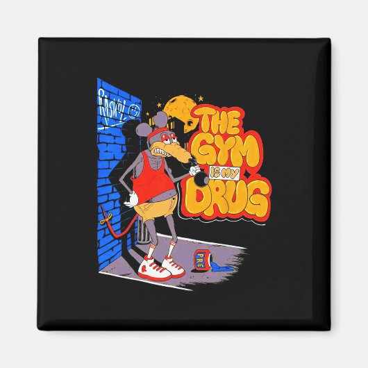 ジムは私の薬物重量挙げおもしろいボディビル マグネット (正面)