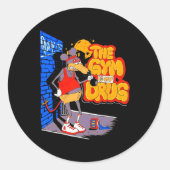 ジムは私の薬物重量挙げおもしろいボディビル ラウンドシール (正面)