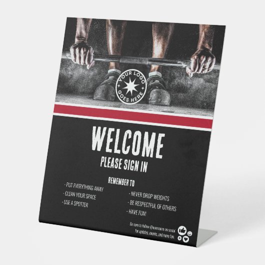 ジムへようこそ 台座サイン (正面)