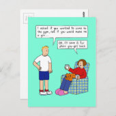 ジムまたはジンの漫画ユーモア ポストカード (正面/裏面)