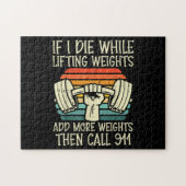 ジムもし私はリフティング重いおもしろいトレーニングフィットネス ジグソーパズル (横)