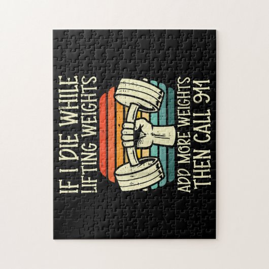 ジムもし私はリフティング重いおもしろいトレーニングフィットネス ジグソーパズル (縦)
