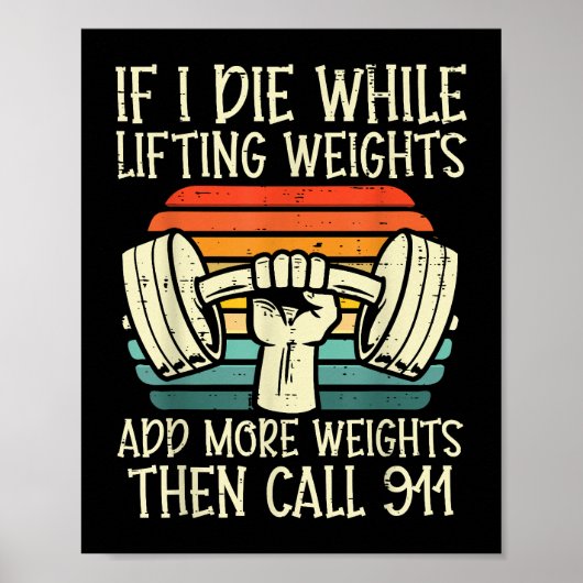 ジムもし私はリフティング重いおもしろいトレーニングフィットネス ポスター (正面)