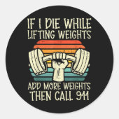 ジムもし私はリフティング重いおもしろいトレーニングフィットネス ラウンドシール (正面)
