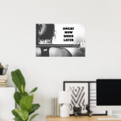 ジムやる気を起こさせるトレーニング汗が後で輝く ポスター (ホームオフィス)