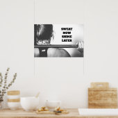 ジムやる気を起こさせるトレーニング汗が後で輝く ポスター (キッチン)